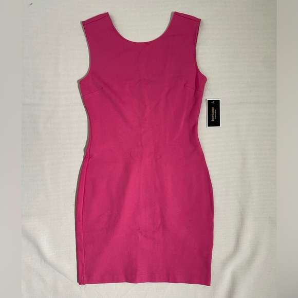 NWT Juicy Couture Highlighter Pink Solid Ponte Dress - Picture 2 of 8
